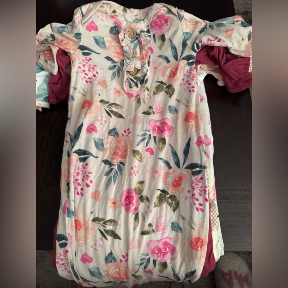 Floral Pink and Cream Kids Knot gown